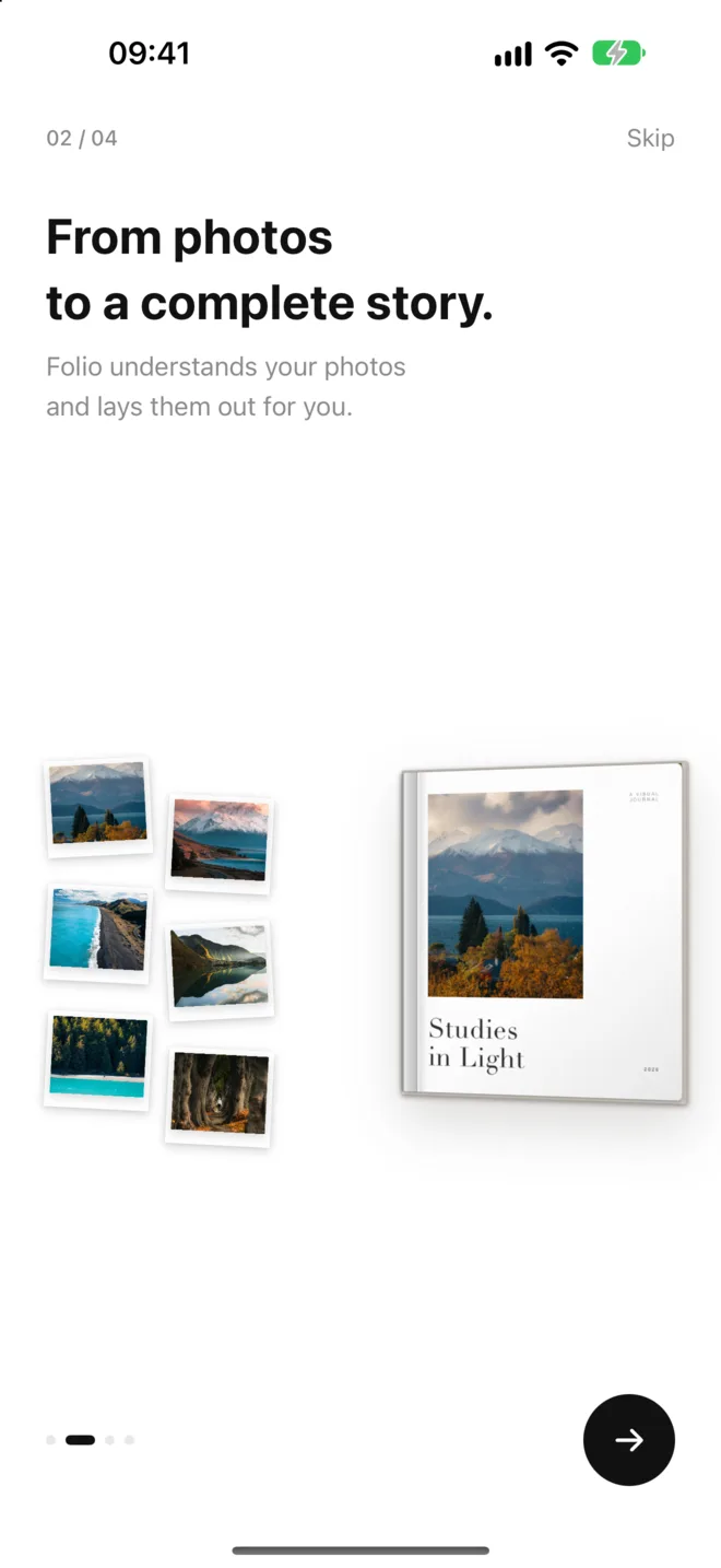 A set of photos arranged into a book